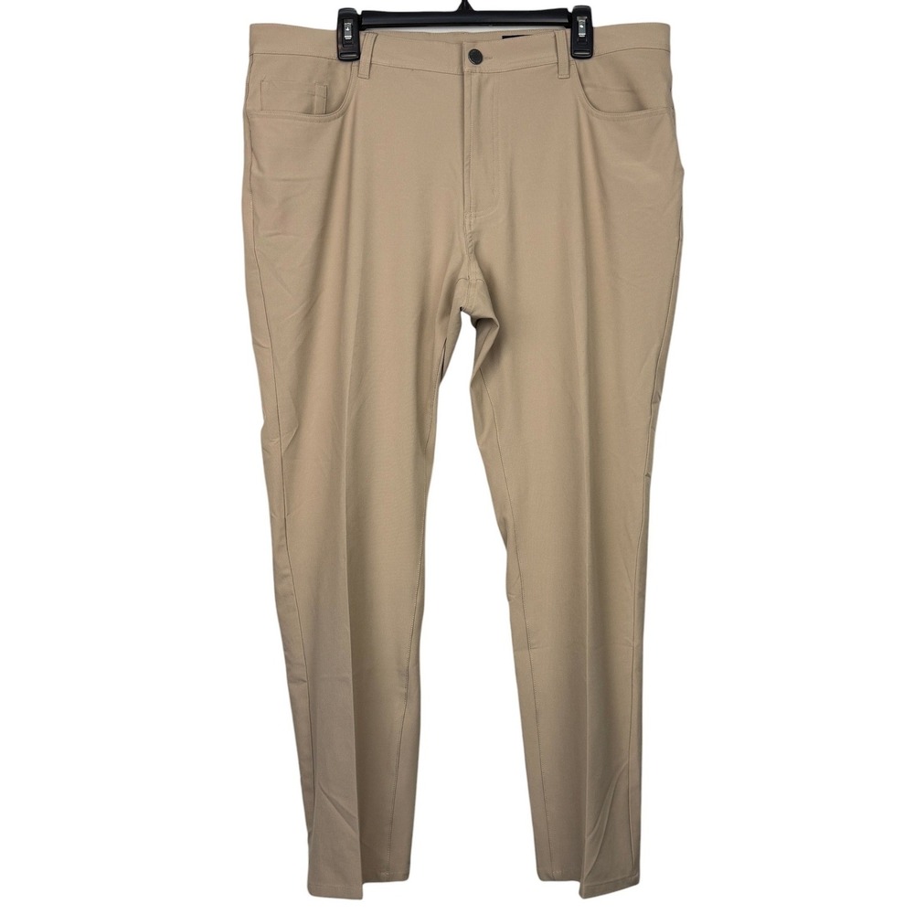 Dunning Everbest Golf Pants Mens 38x30 Stretch Quick Dry Performance Wicking Tan